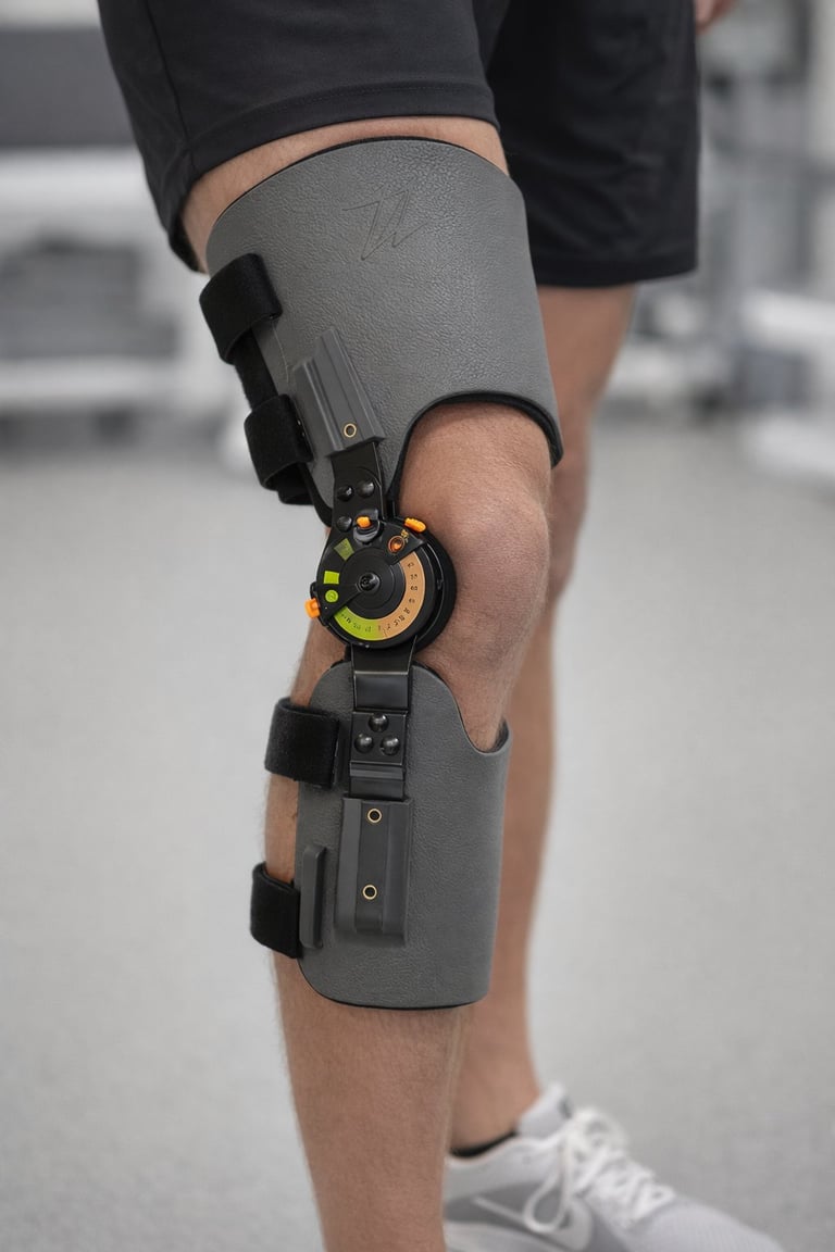 GenuMesh kniebrace met instelbare scharnieren